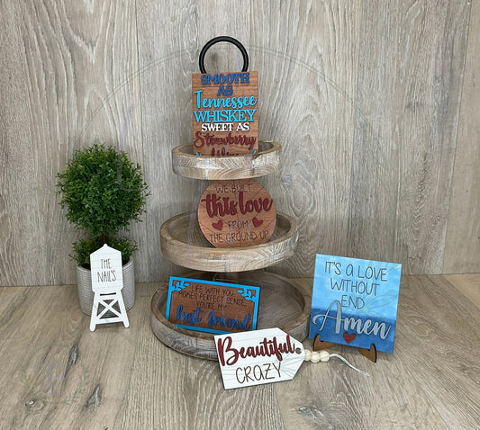 Country Song Tiered Tray Decor